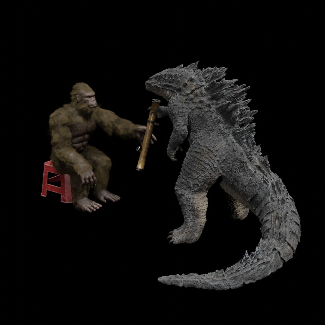 Godzilla 3D Model – Low Poly Rigged Character with PBR Textures - View 23