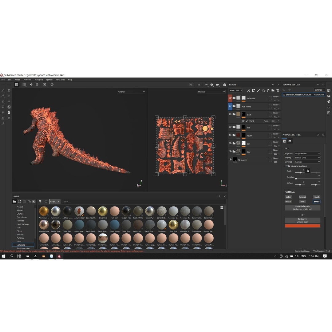 Godzilla 3D Model – Low Poly Rigged Character with PBR Textures - View 27