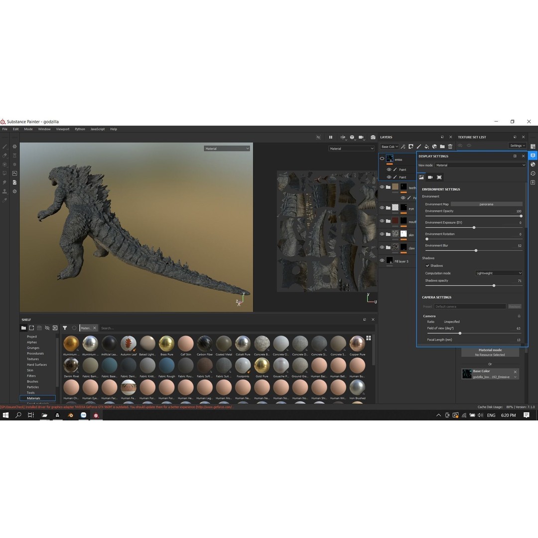 Godzilla 3D Model – Low Poly Rigged Character with PBR Textures - View 28