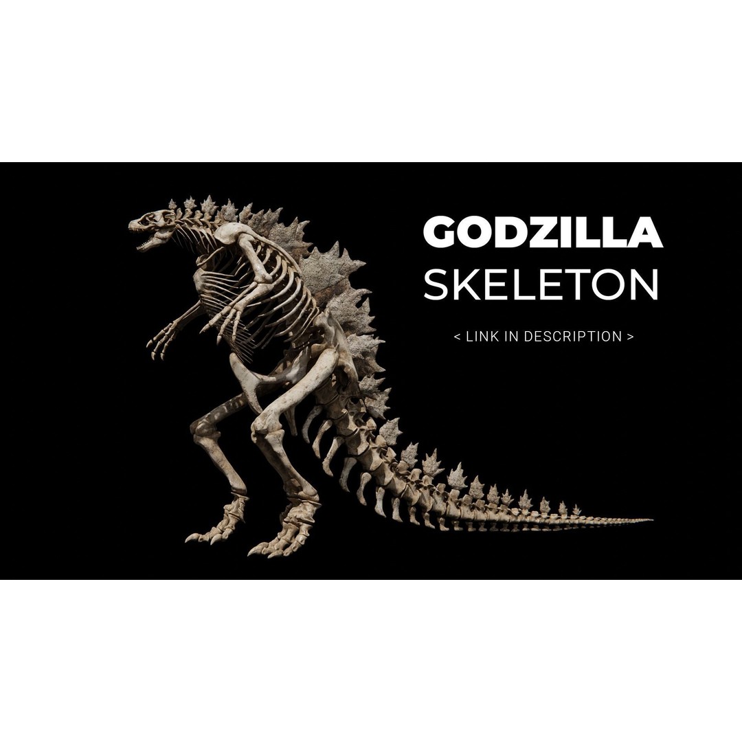 Godzilla 3D Model – Low Poly Rigged Character with PBR Textures - View 3