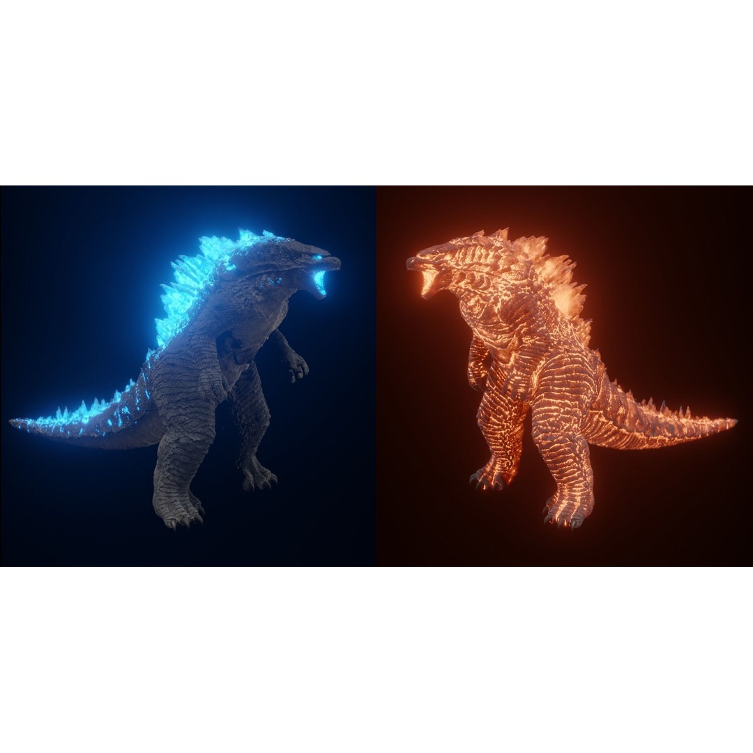 Godzilla 3D Model – Low Poly Rigged Character with PBR Textures - View 4