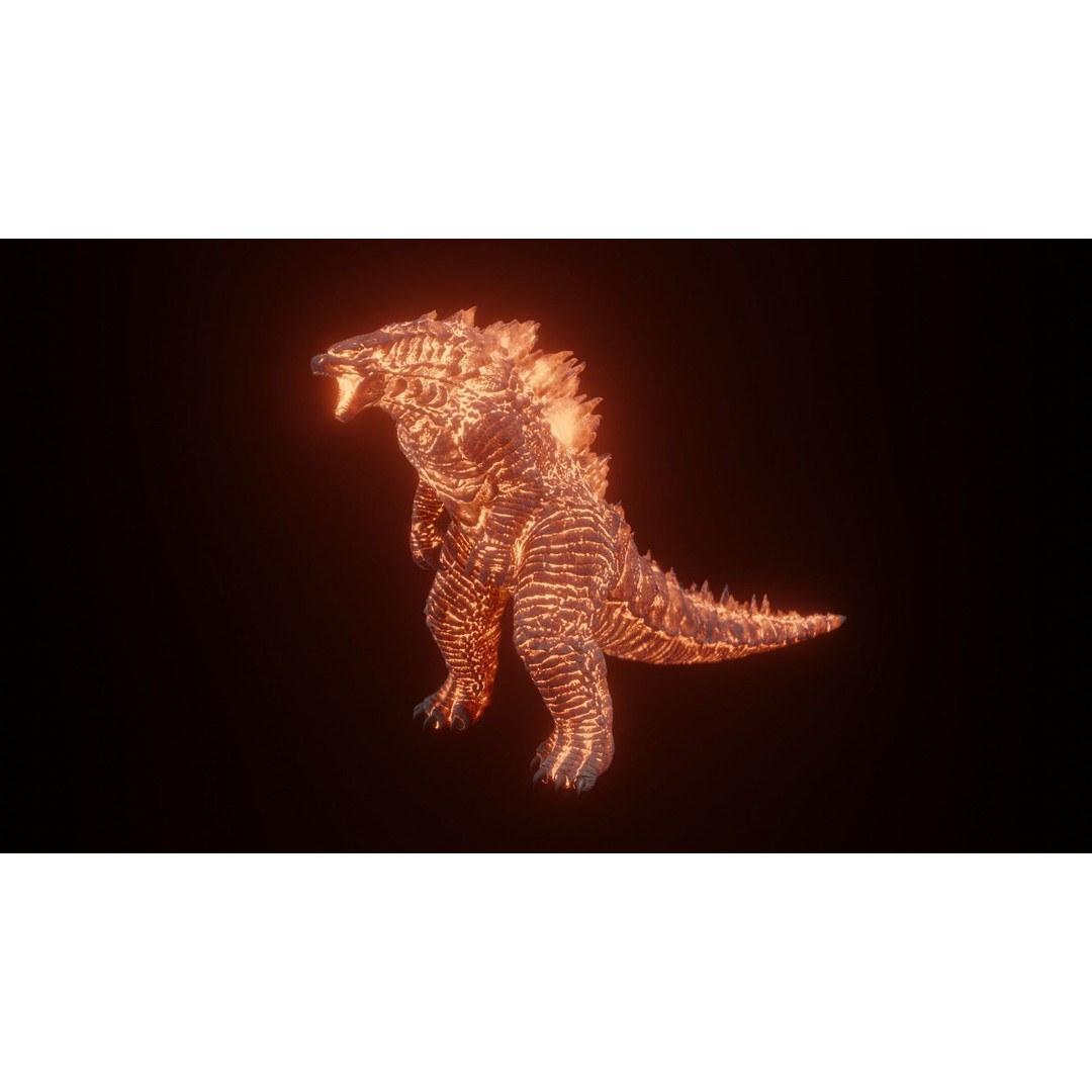 Godzilla 3D Model – Low Poly Rigged Character with PBR Textures - View 7