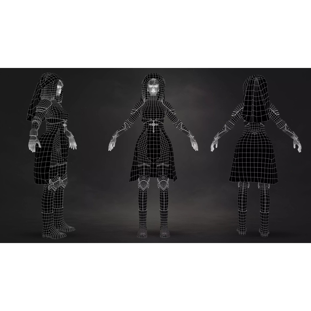 Morthessa 3D Model – Game Ready Female Character, Rigged PBR