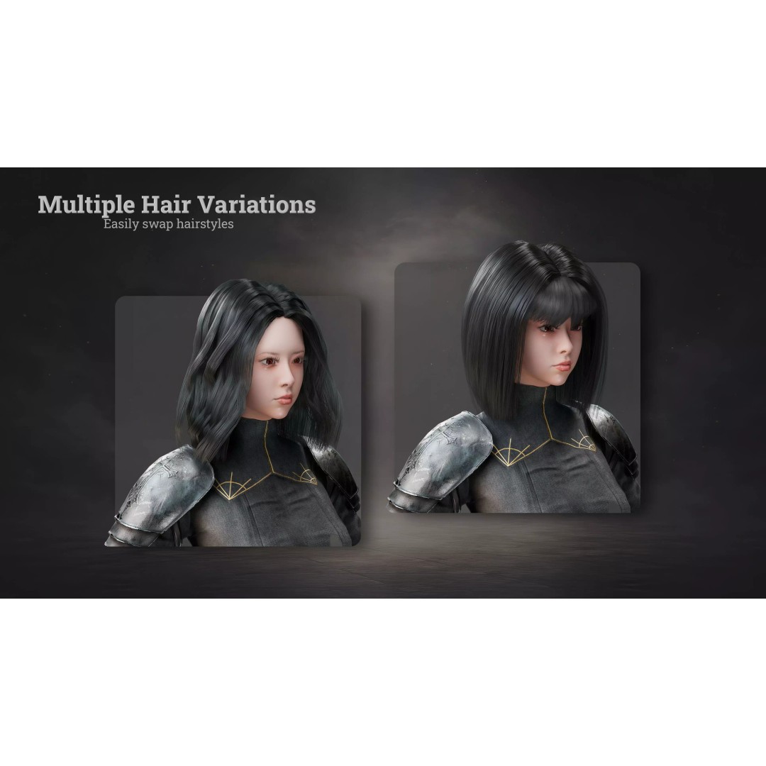 Morthessa 3D Model – Game Ready Female Character, Rigged PBR - View 11