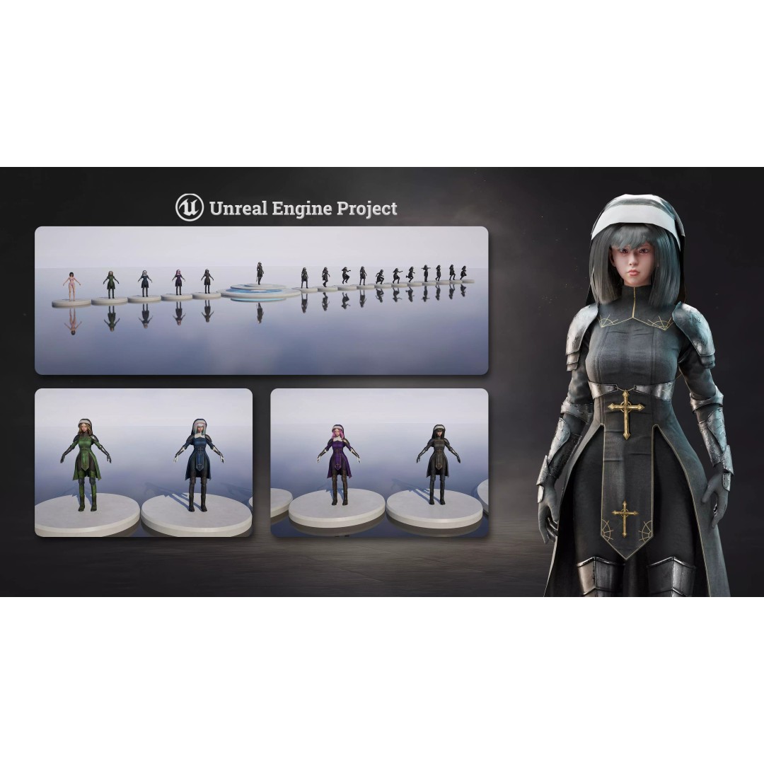 Morthessa 3D Model – Game Ready Female Character, Rigged PBR - View 17