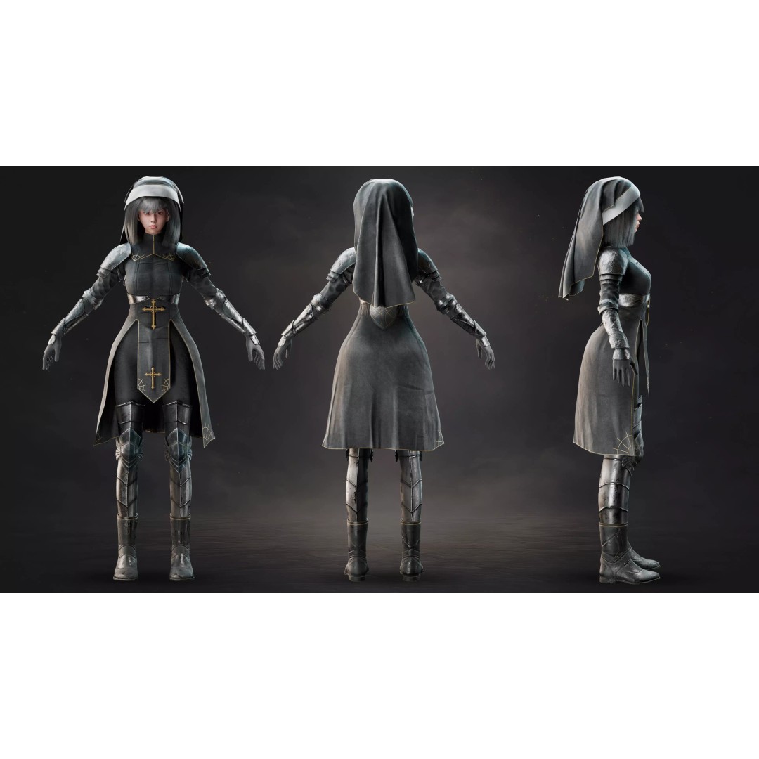 Morthessa 3D Model – Game Ready Female Character, Rigged PBR - View 22