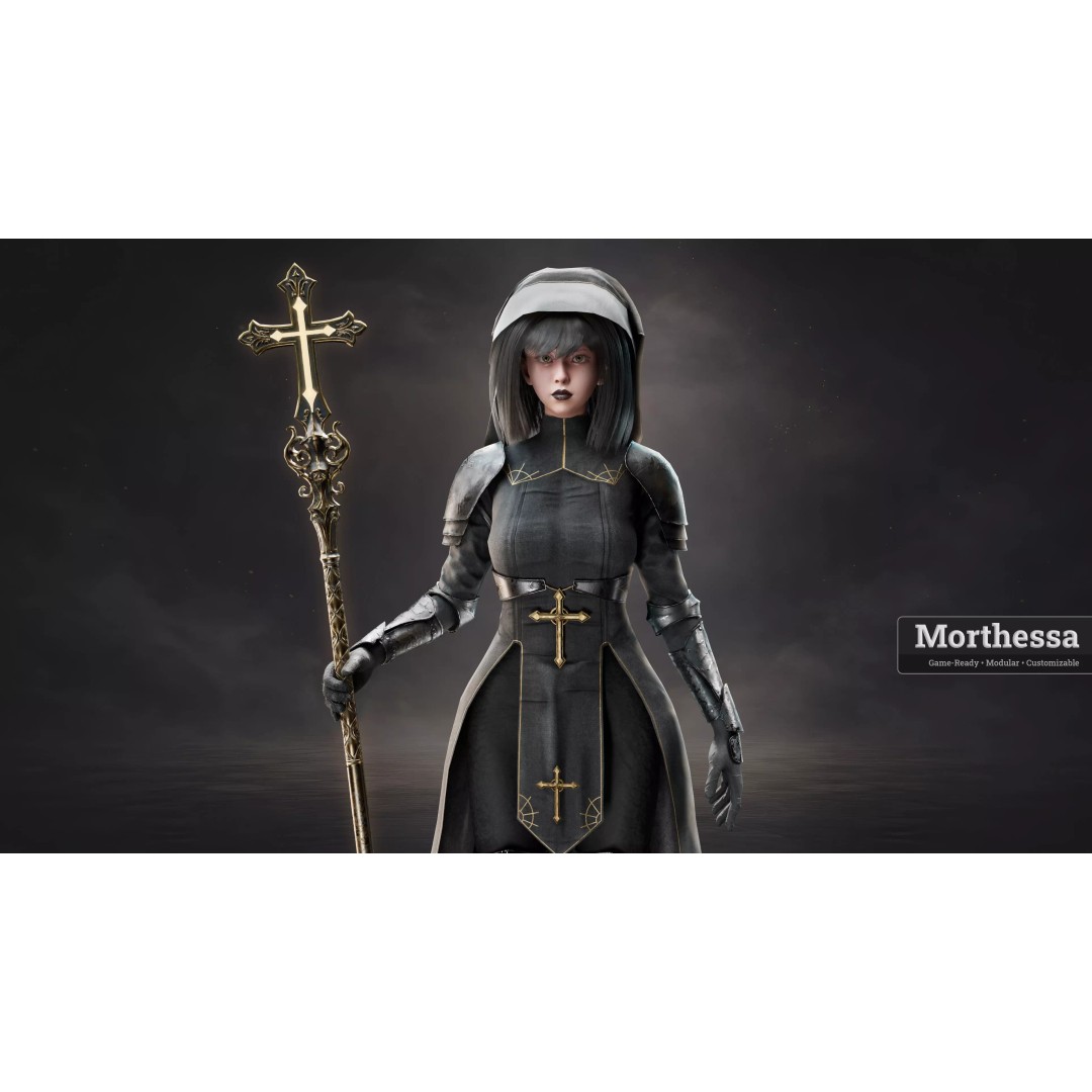 Morthessa 3D Model – Game Ready Female Character, Rigged PBR - View 3