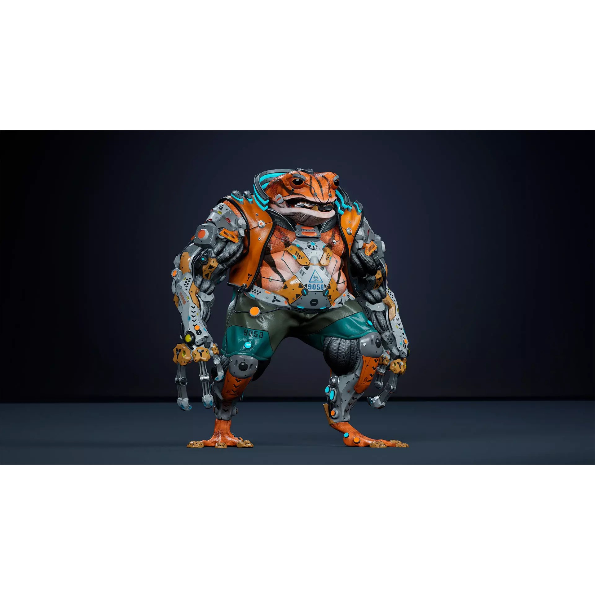 Alien Frog - Low-Poly Game-Ready 3D Model