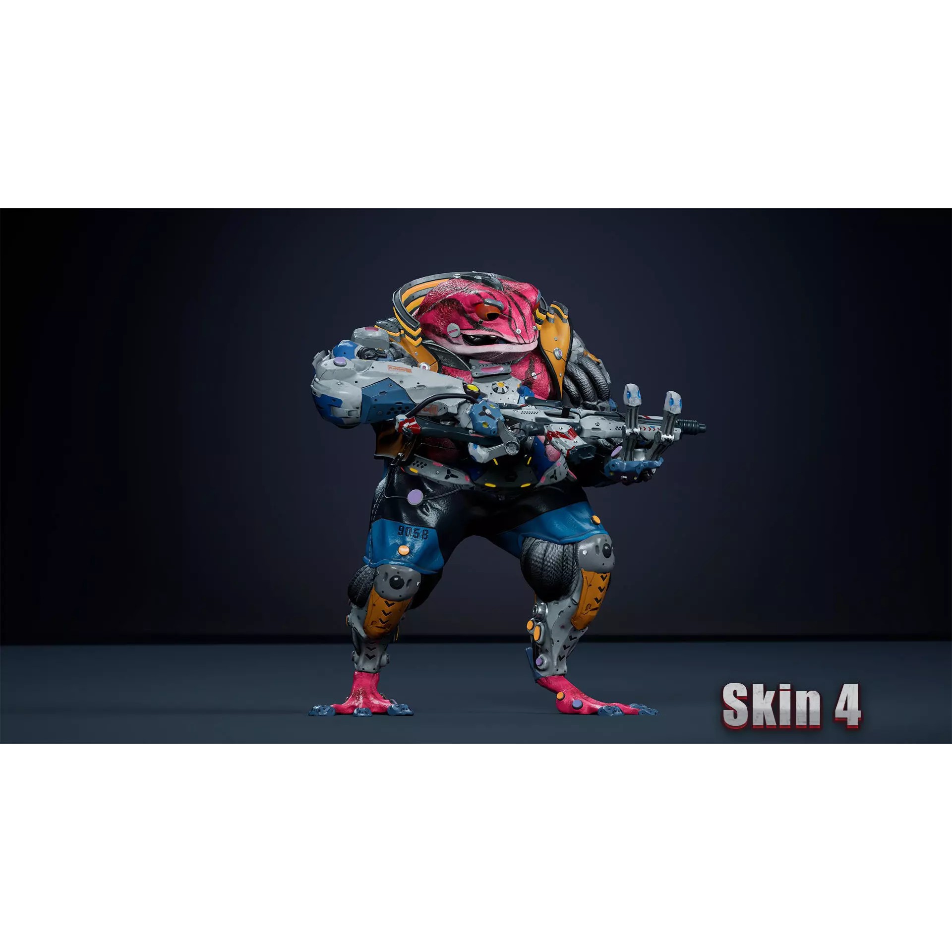 Alien Frog - Low-Poly Game-Ready 3D Model - View 10