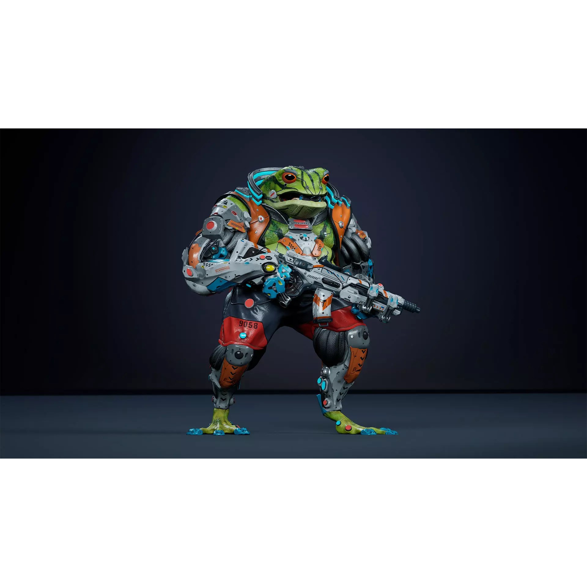 Alien Frog - Low-Poly Game-Ready 3D Model - View 11