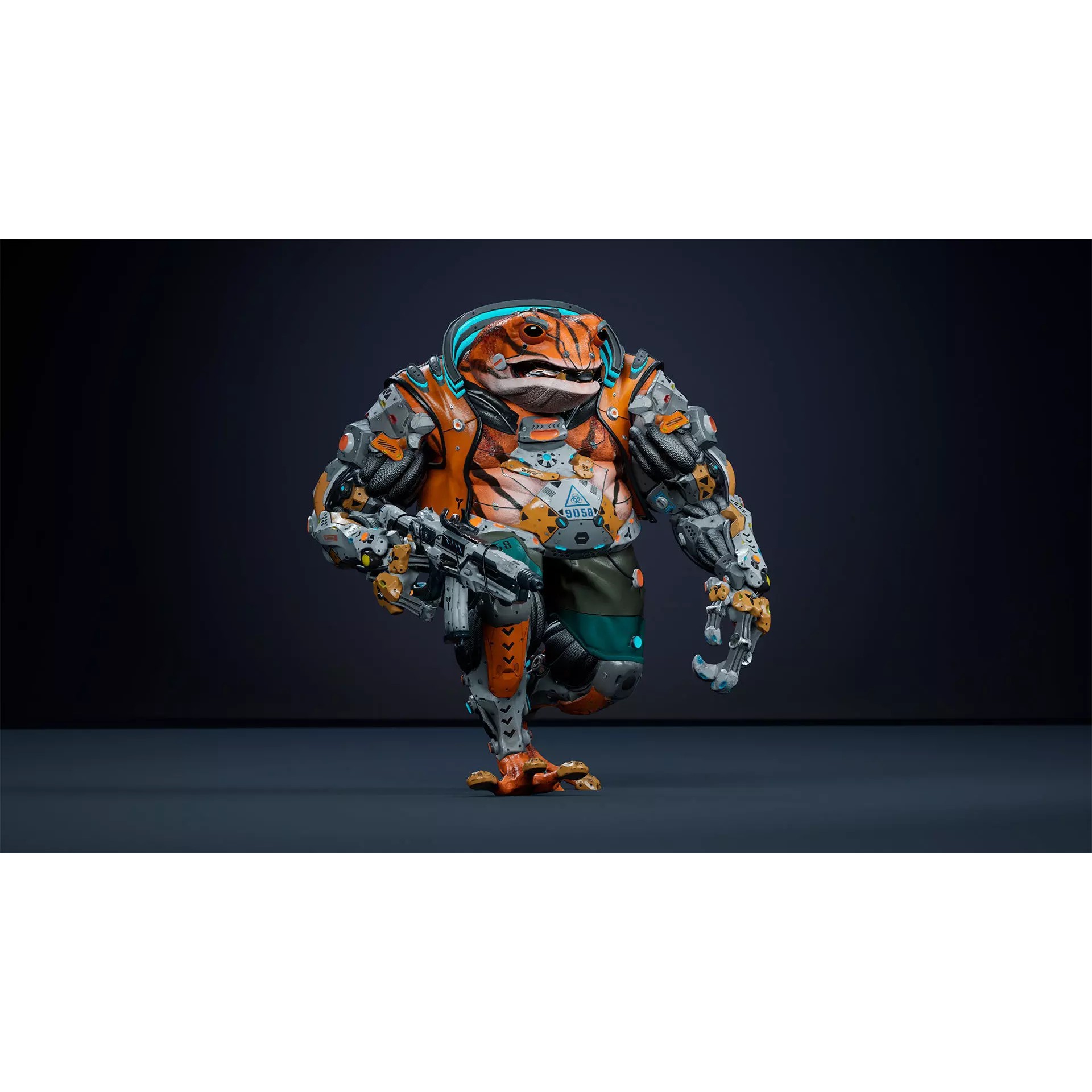 Alien Frog - Low-Poly Game-Ready 3D Model - View 13