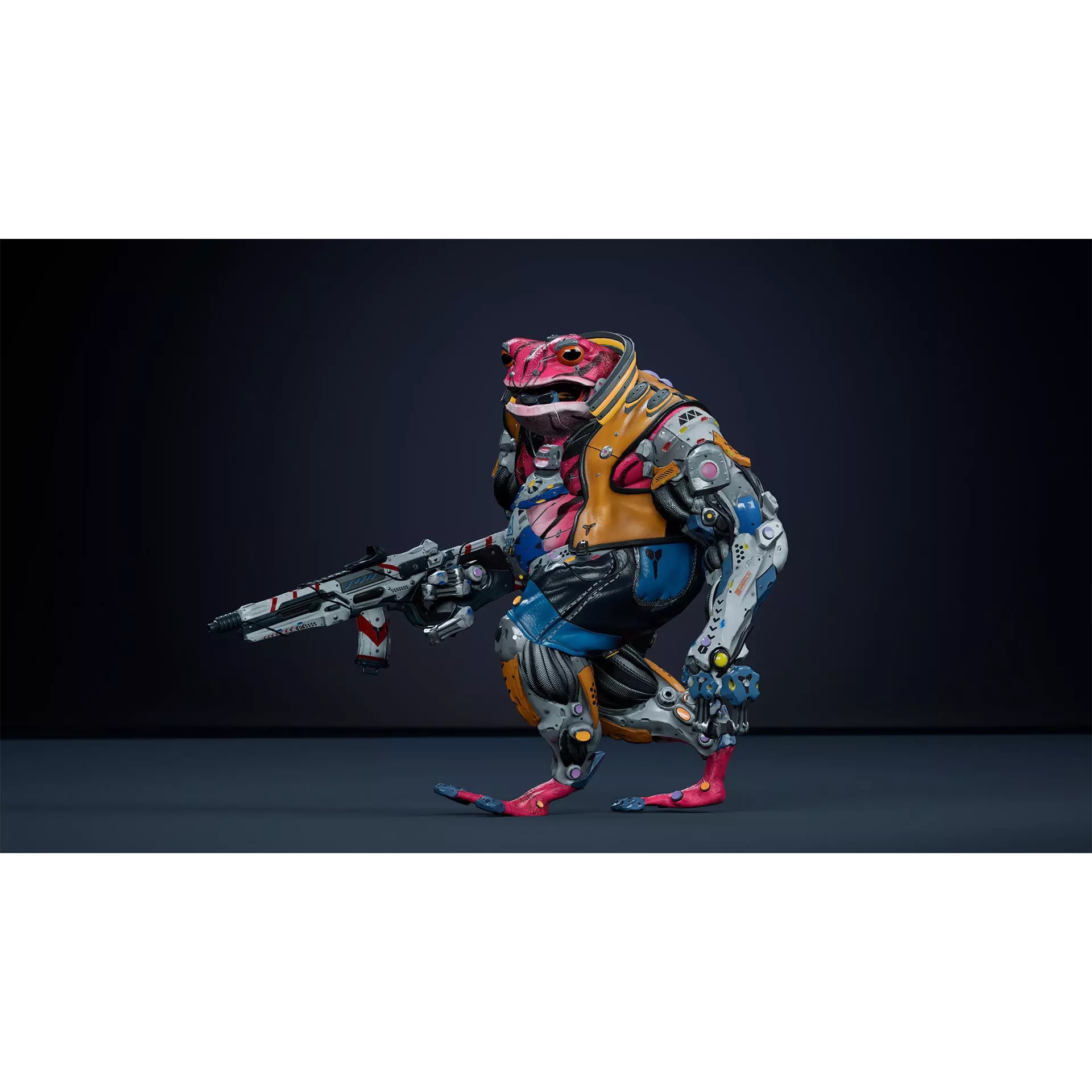 Alien Frog - Low-Poly Game-Ready 3D Model - View 14