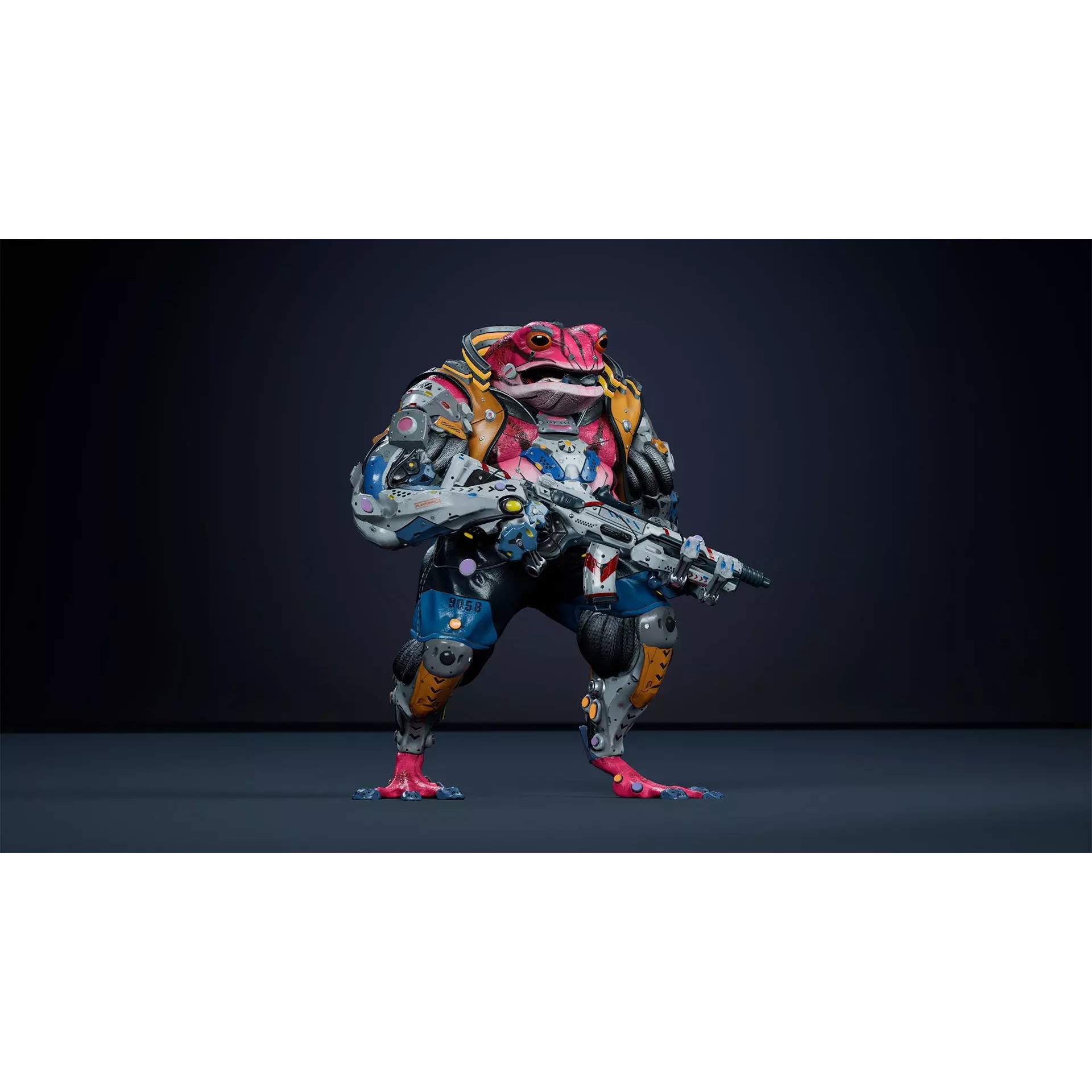 Alien Frog - Low-Poly Game-Ready 3D Model - View 15