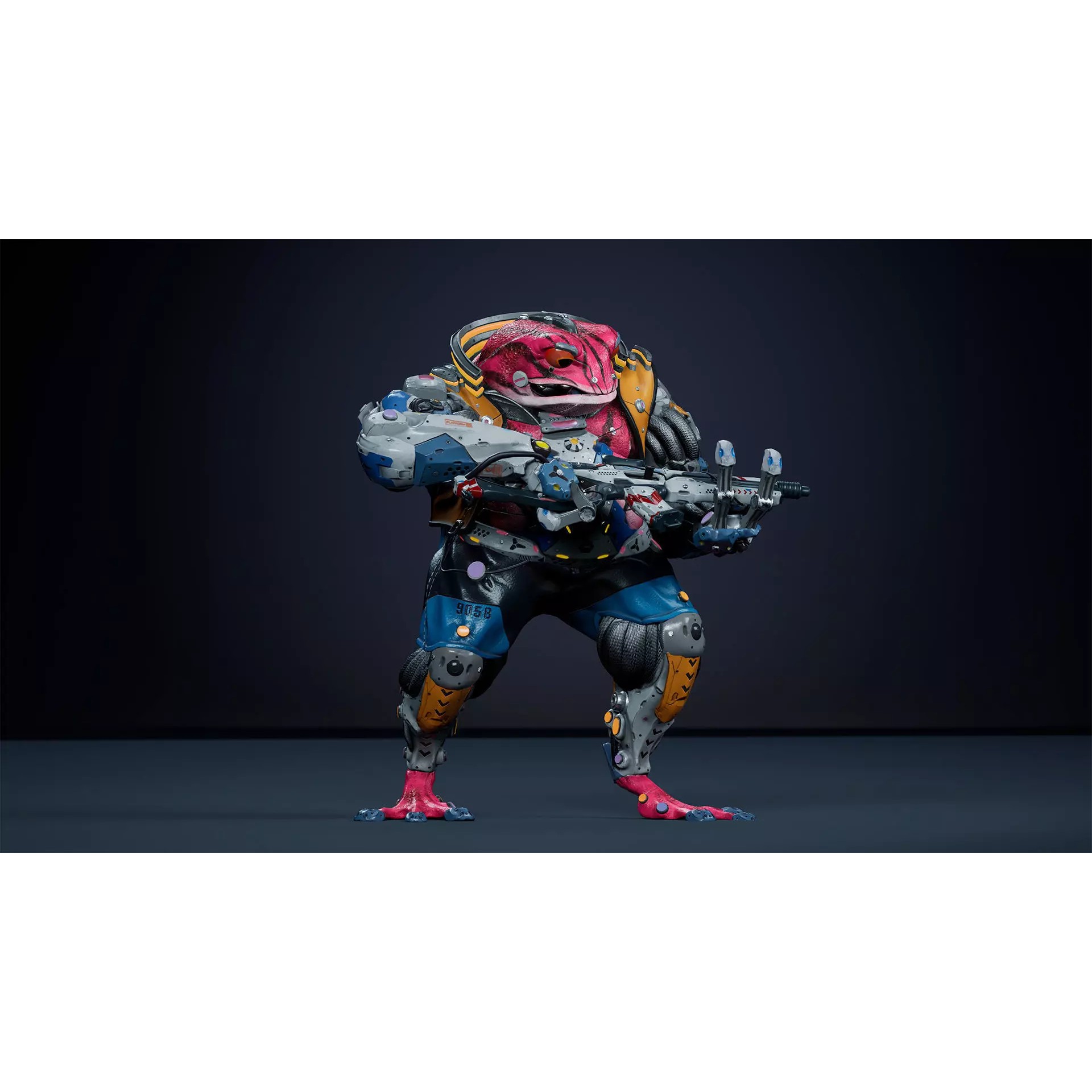 Alien Frog - Low-Poly Game-Ready 3D Model - View 16