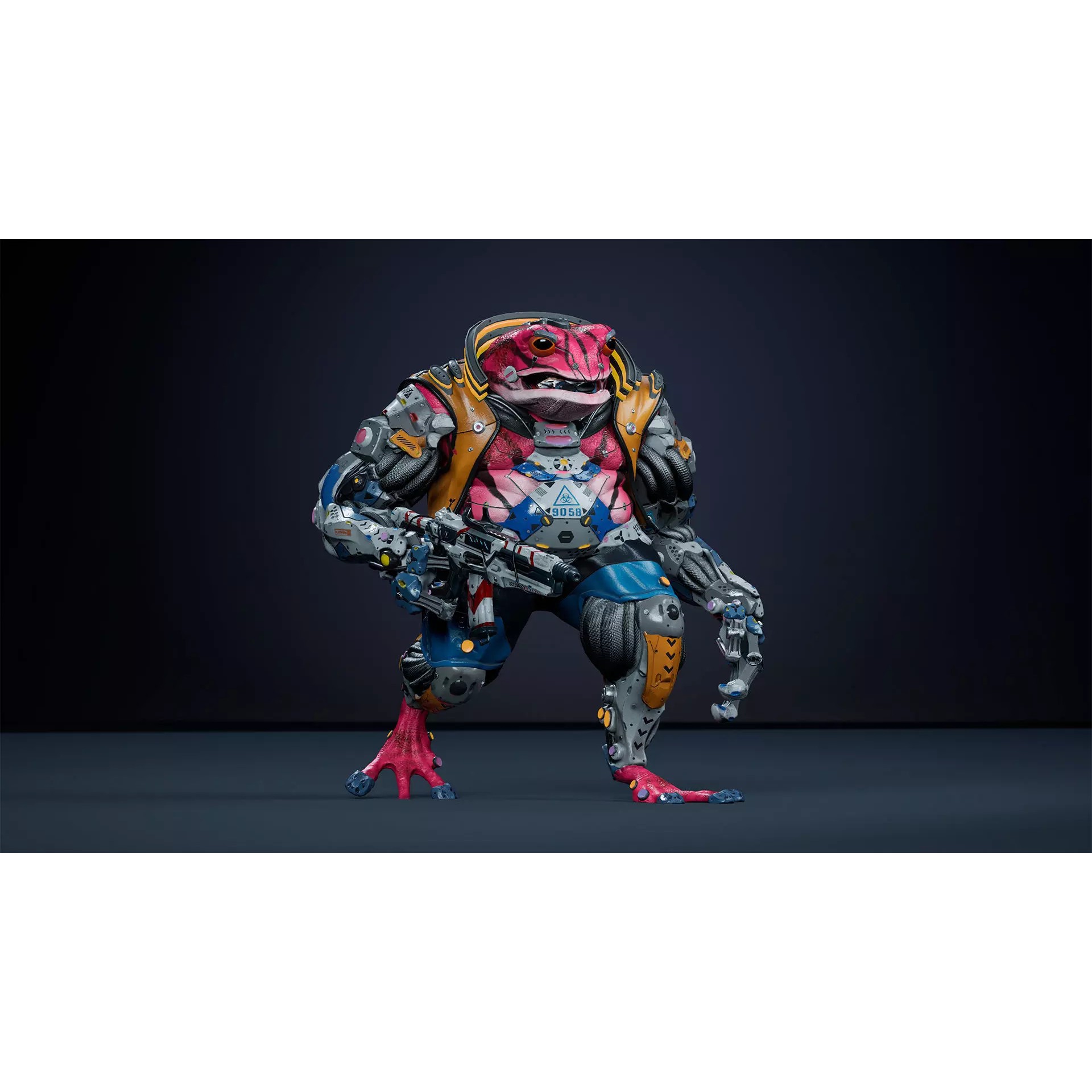 Alien Frog - Low-Poly Game-Ready 3D Model - View 17