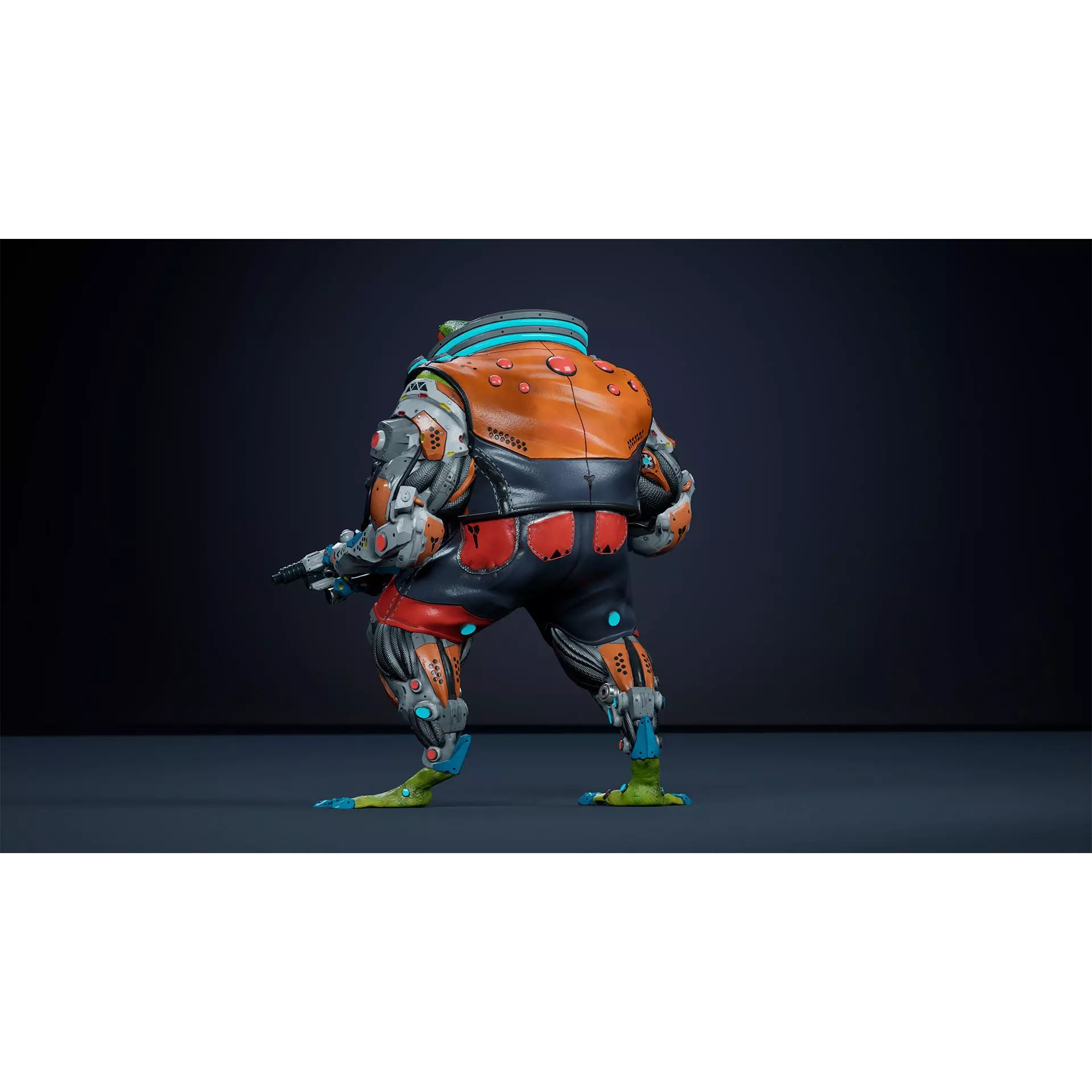 Alien Frog - Low-Poly Game-Ready 3D Model - View 18