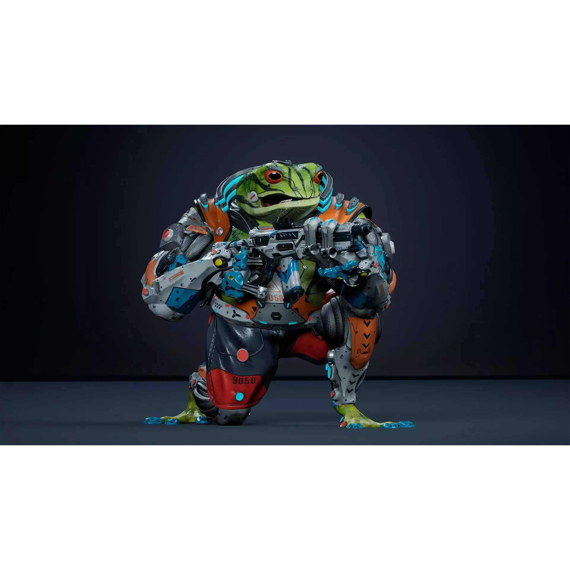 Alien Frog - Low-Poly Game-Ready 3D Model - View 19