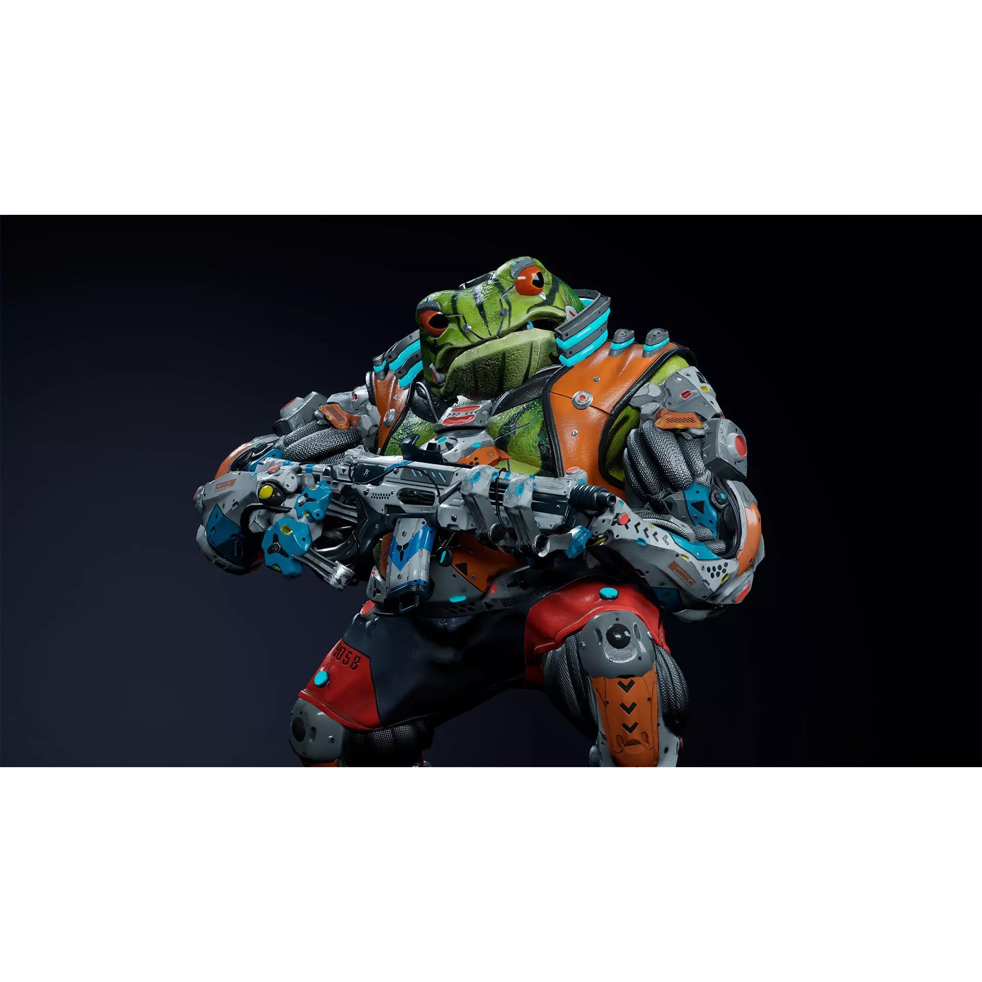 Alien Frog - Low-Poly Game-Ready 3D Model - View 20