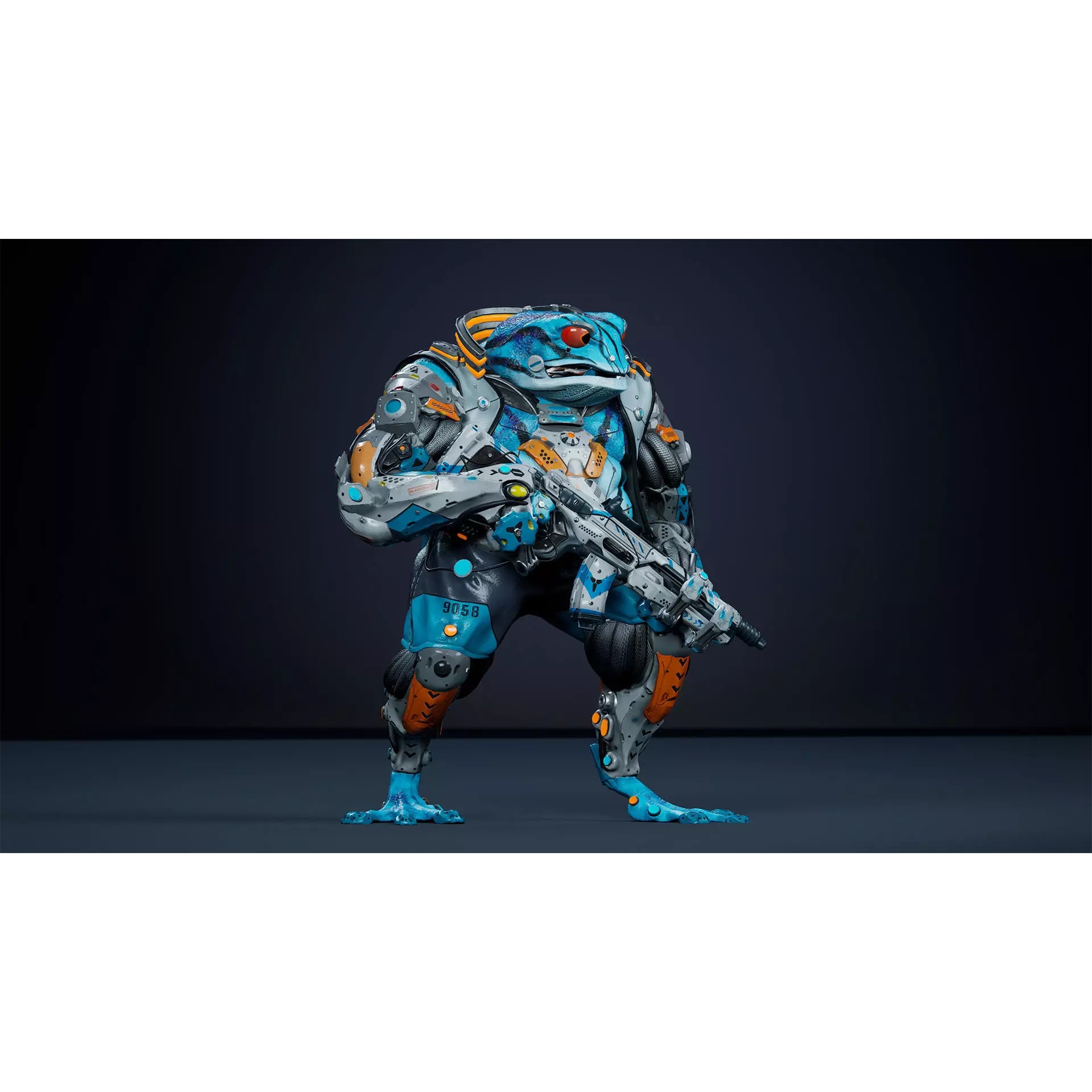 Alien Frog - Low-Poly Game-Ready 3D Model - View 21