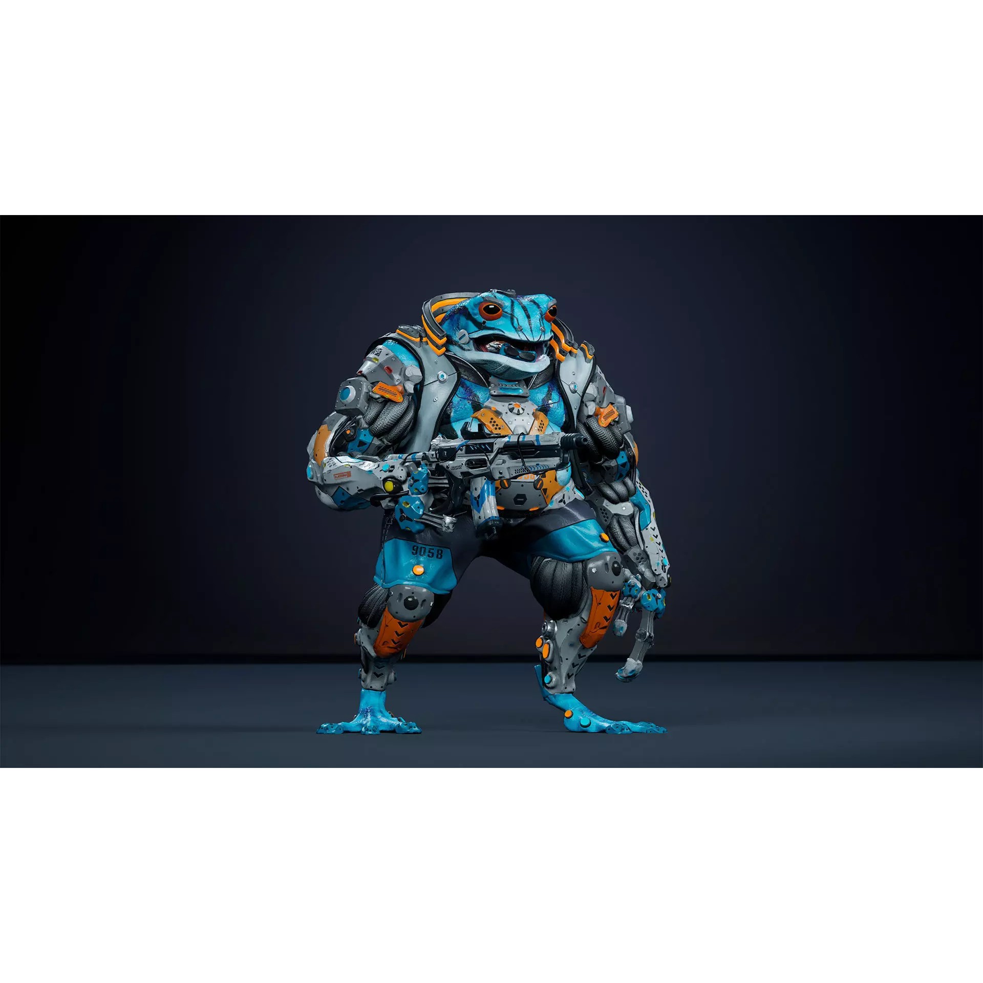 Alien Frog - Low-Poly Game-Ready 3D Model - View 22