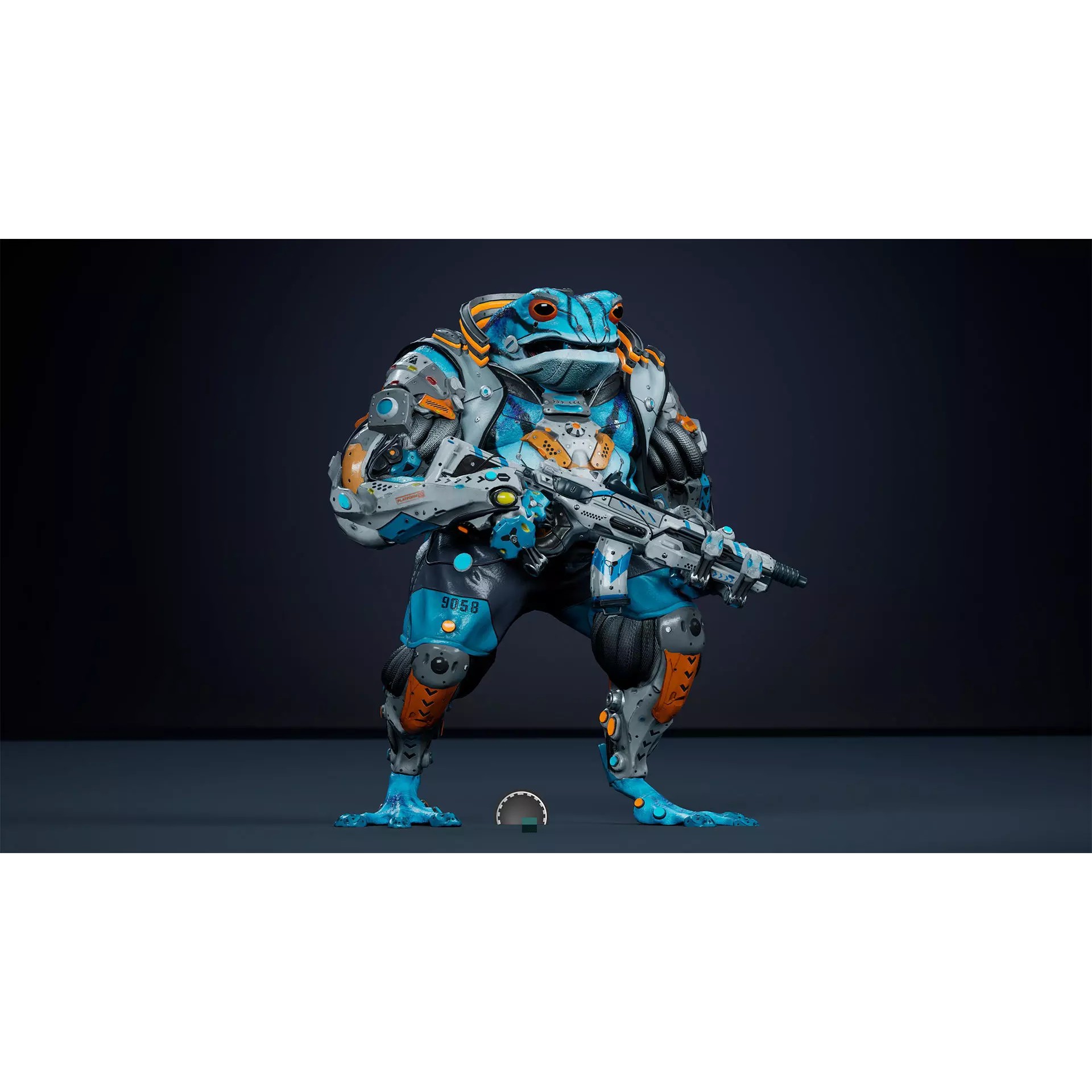 Alien Frog - Low-Poly Game-Ready 3D Model - View 24