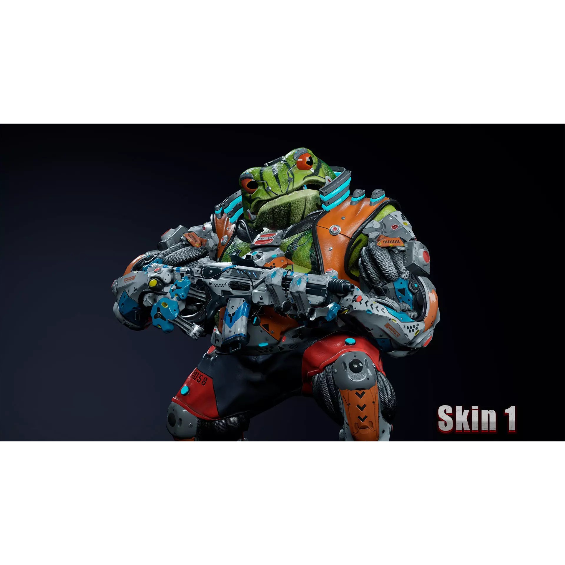 Alien Frog - Low-Poly Game-Ready 3D Model - View 7