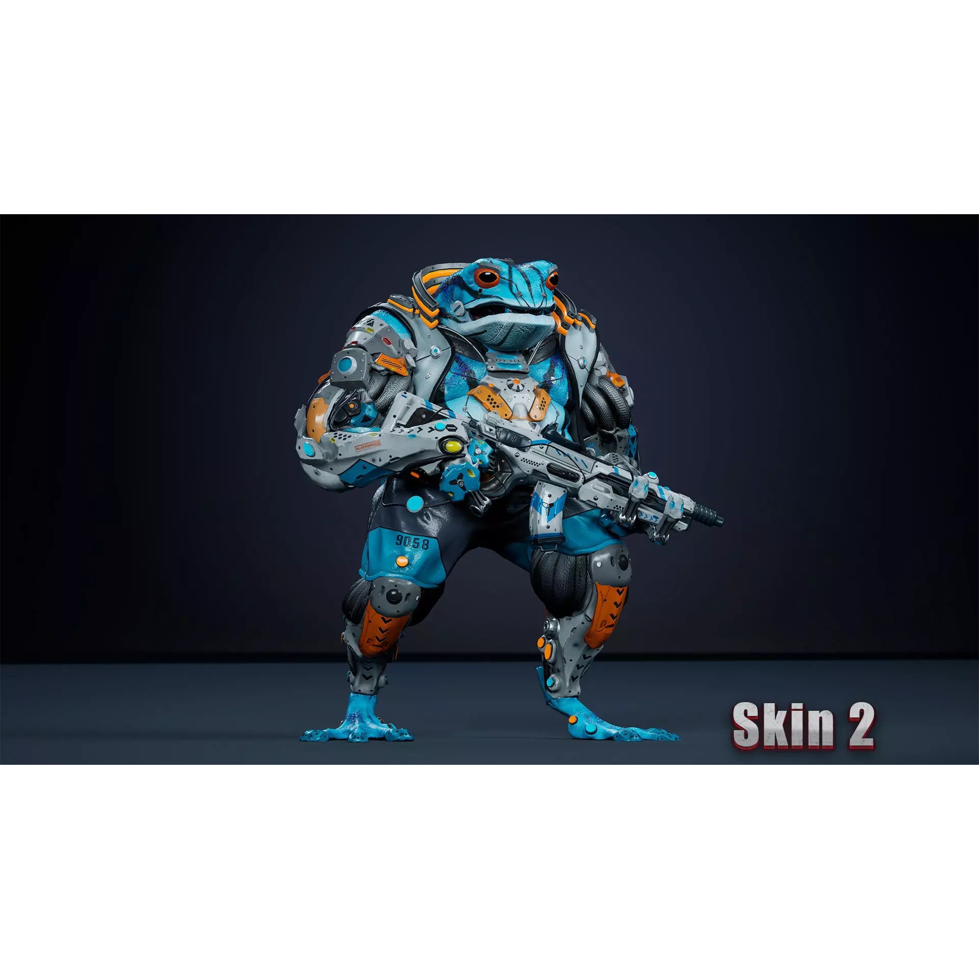 Alien Frog - Low-Poly Game-Ready 3D Model - View 8