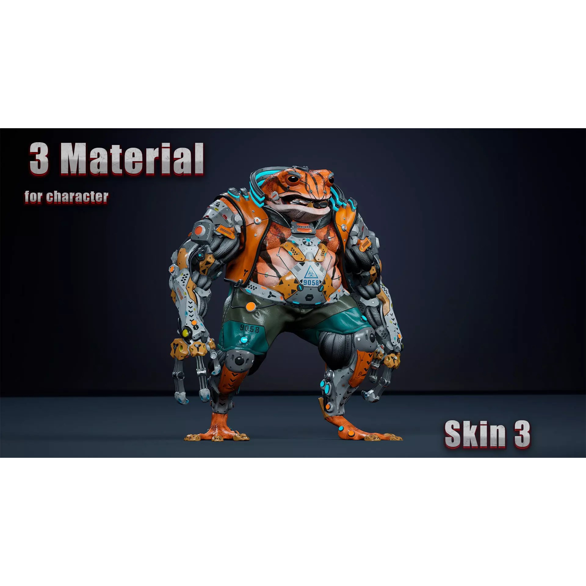 Alien Frog - Low-Poly Game-Ready 3D Model - View 9