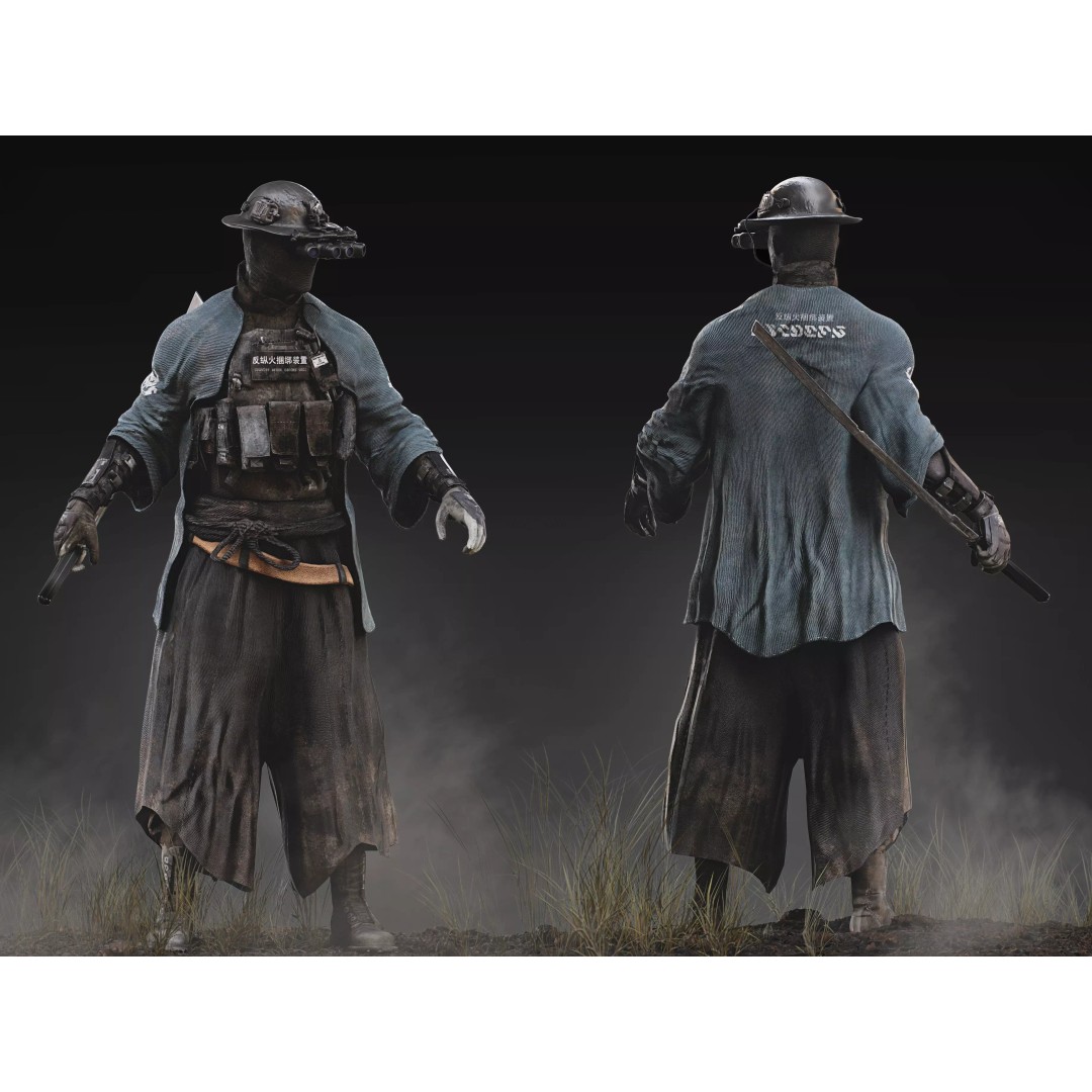 Sci-Fi Samurai 3D Model – Low Poly Character with Rigging, FBX - View 2