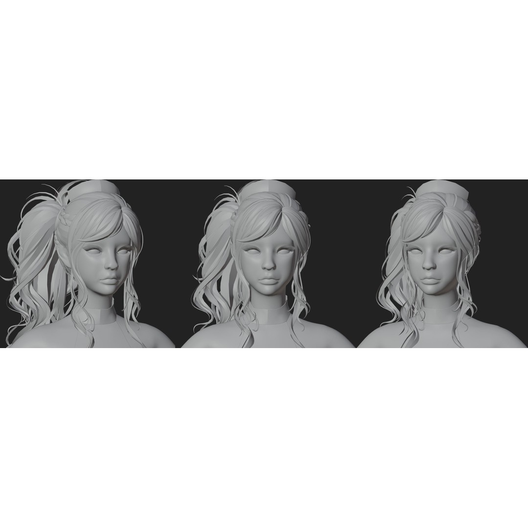 Beautiful Nurse 3D Model – Game Ready Low-Poly Character, FBX, PBR - View 11