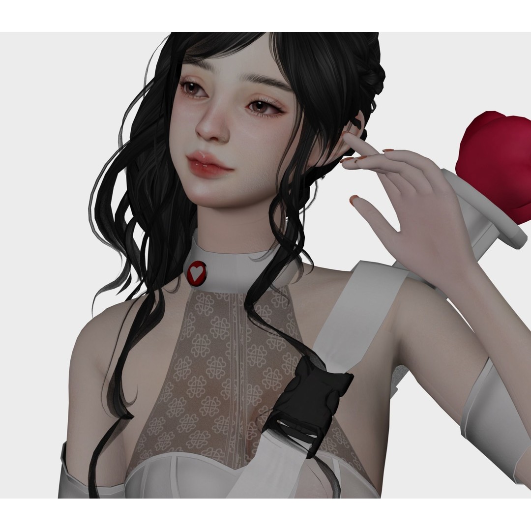 Beautiful Nurse 3D Model – Game Ready Low-Poly Character, FBX, PBR - View 7