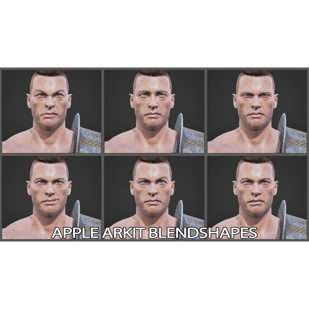 Fantasy Warrior 3D Model – Game Ready Low Poly Character, FBX - View 13