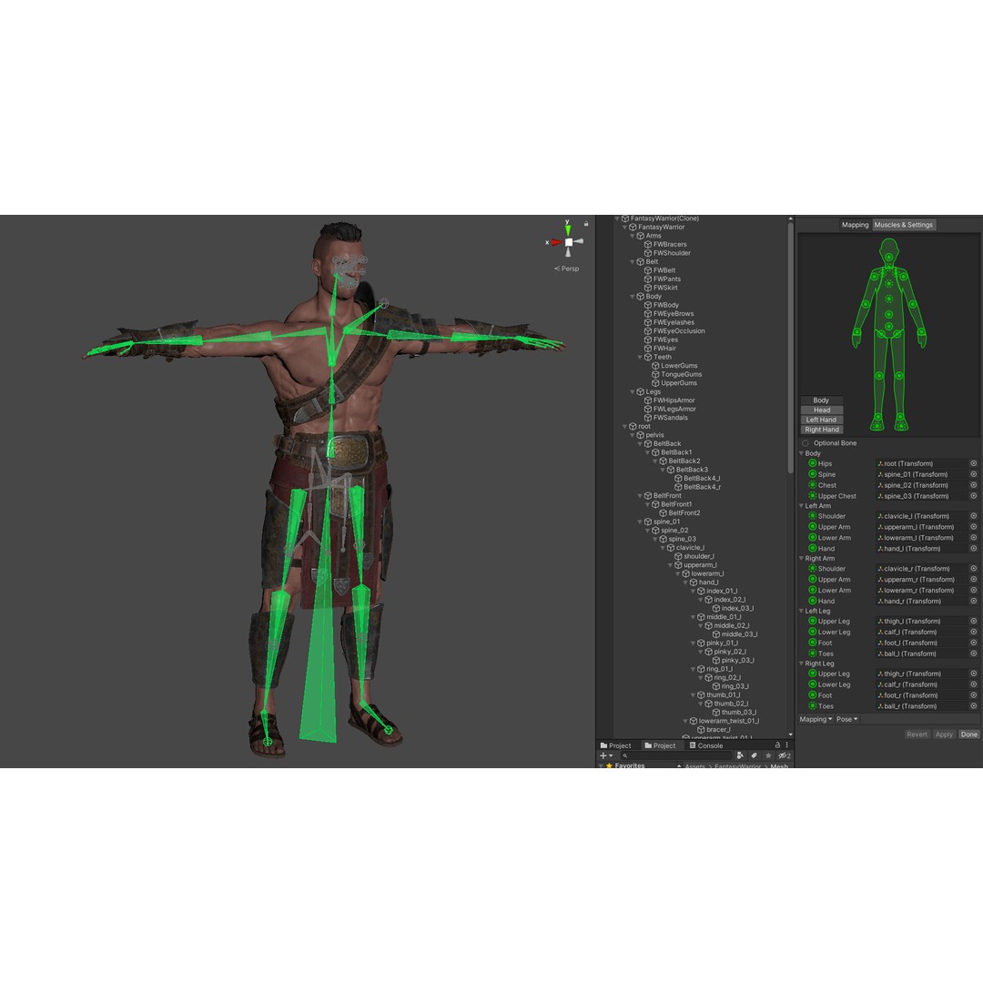 Fantasy Warrior 3D Model – Game Ready Low Poly Character, FBX - View 15