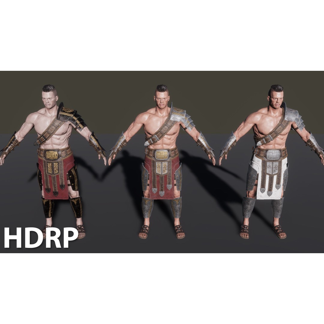 Fantasy Warrior 3D Model – Game Ready Low Poly Character, FBX - View 16