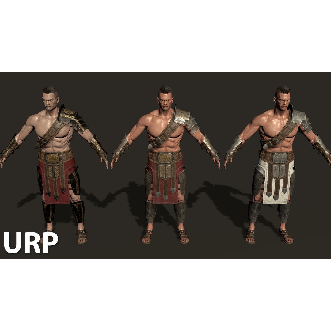Fantasy Warrior 3D Model – Game Ready Low Poly Character, FBX - View 17