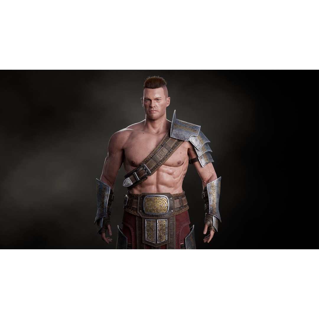 Fantasy Warrior 3D Model – Game Ready Low Poly Character, FBX - View 8