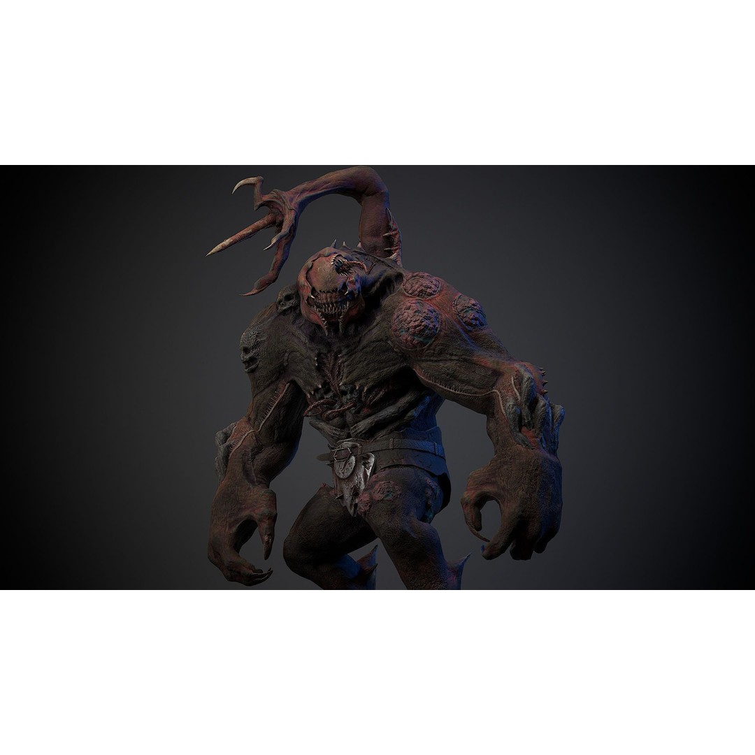 Mutant Monster 3D Model – Low Poly Game Asset, Rigged, FBX - View 14
