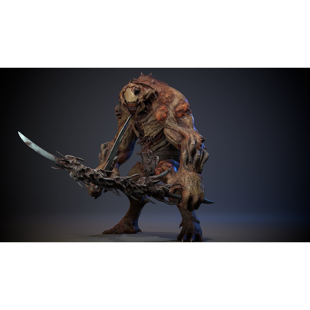 Mutant Monster 3D Model – Low Poly Game Asset, Rigged, FBX - View 17