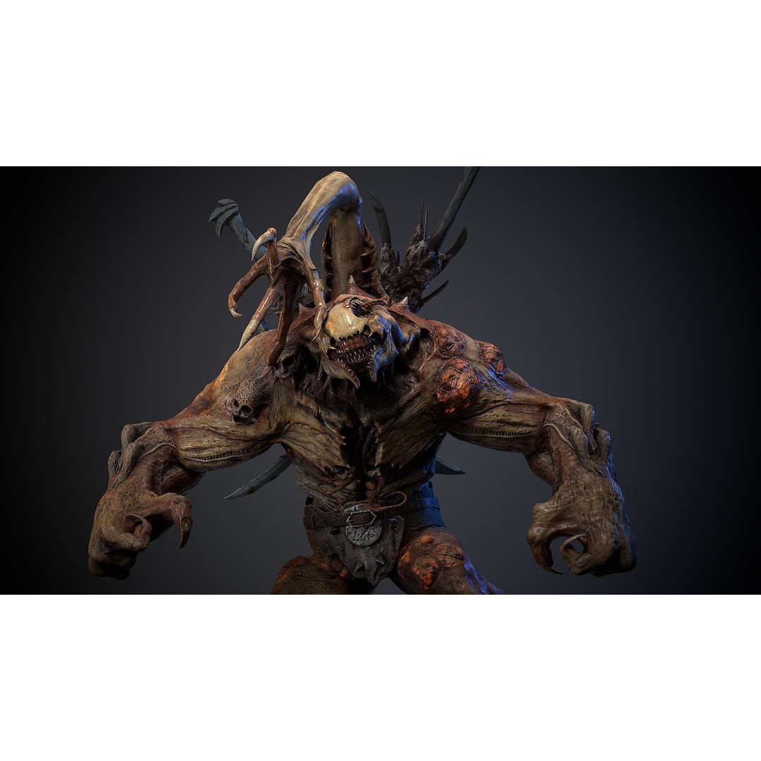 Mutant Monster 3D Model – Low Poly Game Asset, Rigged, FBX - View 3