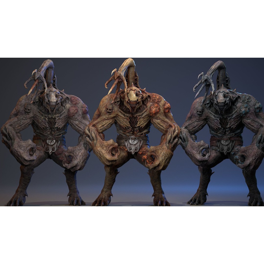 Mutant Monster 3D Model – Low Poly Game Asset, Rigged, FBX - View 4