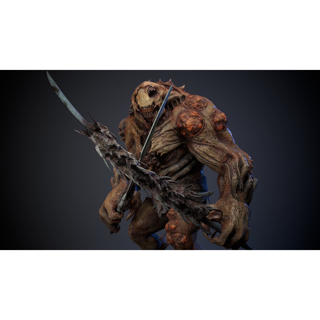 Mutant Monster 3D Model – Low Poly Game Asset, Rigged, FBX - View 6