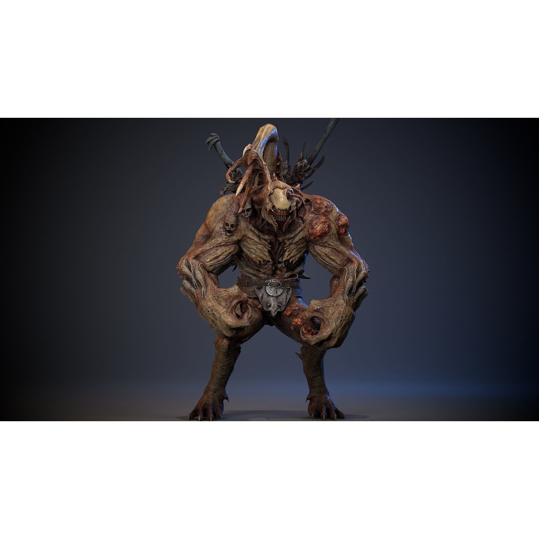 Mutant Monster 3D Model – Low Poly Game Asset, Rigged, FBX - View 7