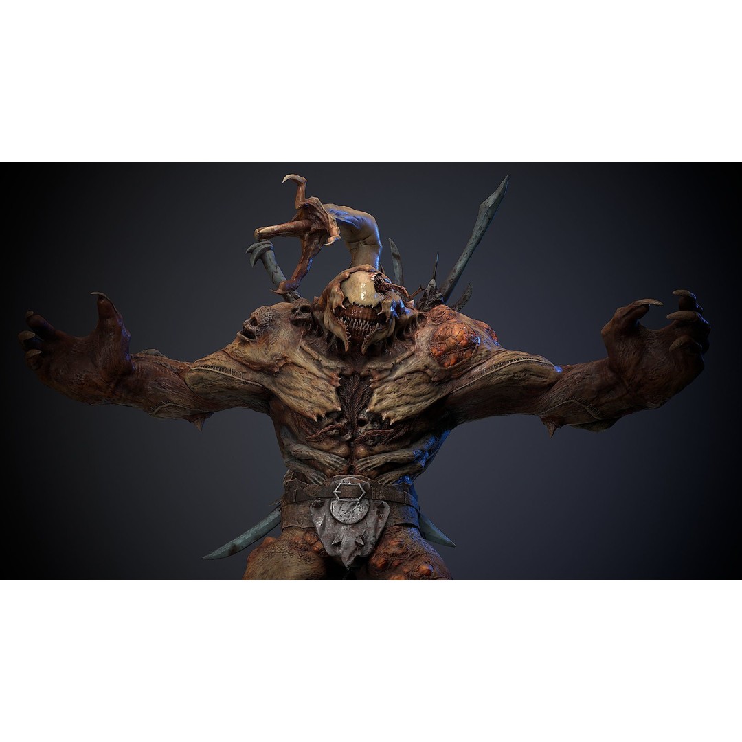 Mutant Monster 3D Model – Low Poly Game Asset, Rigged, FBX - View 8