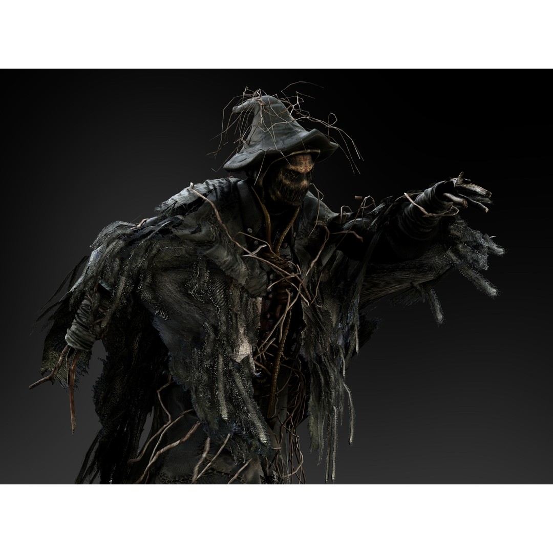 Scarecrow 3D Model – Low Poly Game Ready Character, FBX, OBJ - View 10