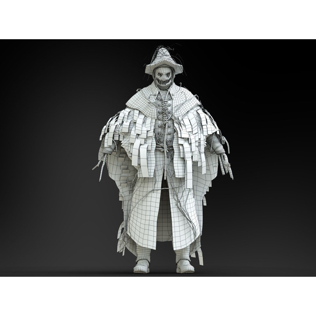 Scarecrow 3D Model – Low Poly Game Ready Character, FBX, OBJ - View 11