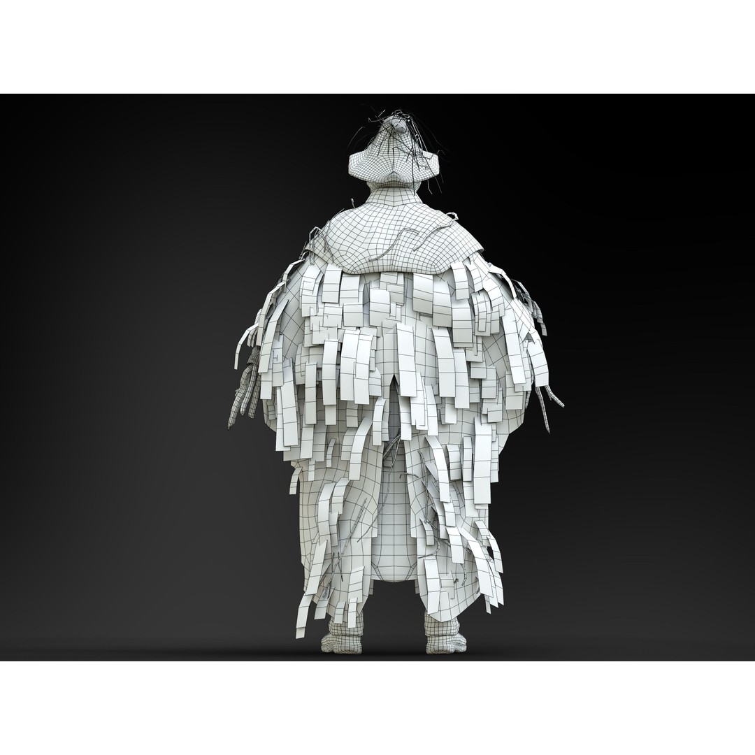 Scarecrow 3D Model – Low Poly Game Ready Character, FBX, OBJ - View 12