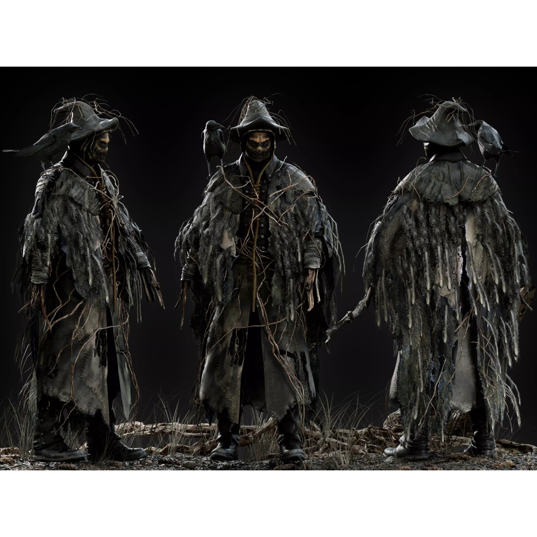 Scarecrow 3D Model – Low Poly Game Ready Character, FBX, OBJ - View 2