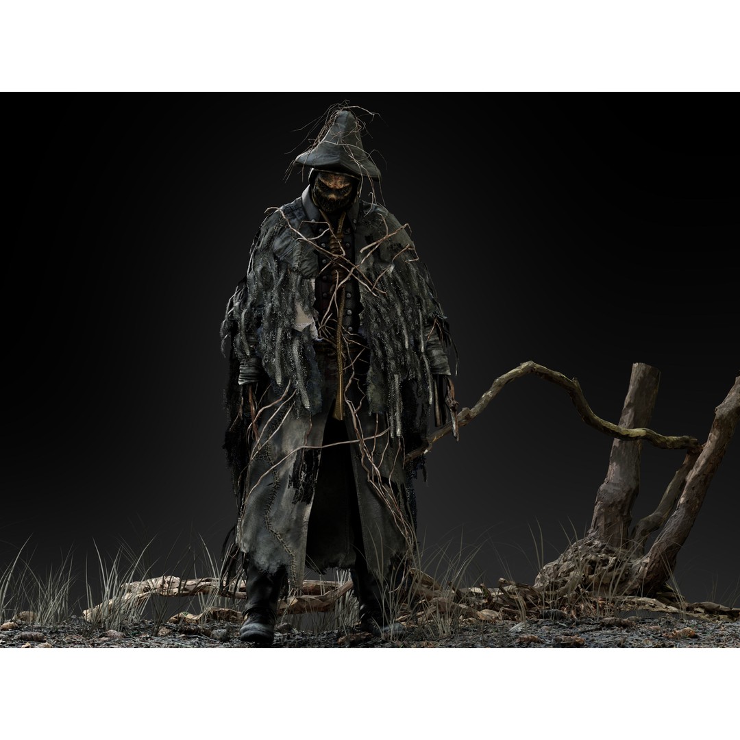 Scarecrow 3D Model – Low Poly Game Ready Character, FBX, OBJ - View 5