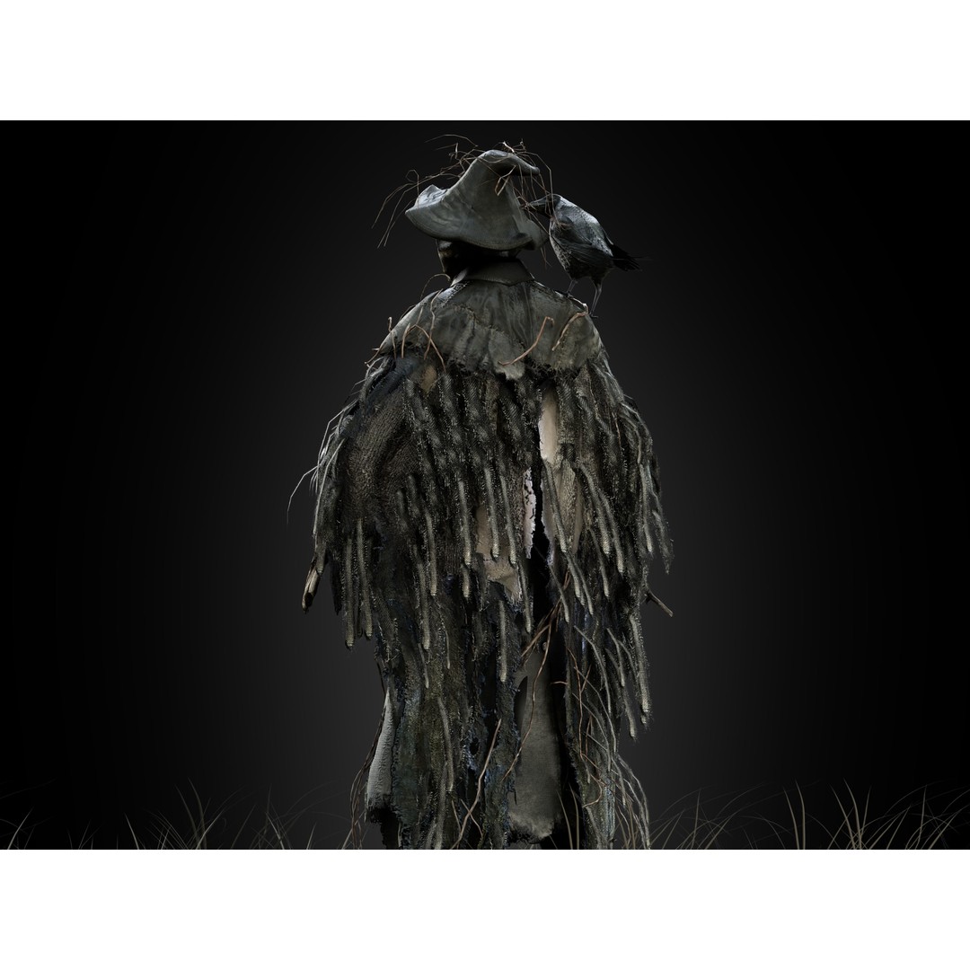 Scarecrow 3D Model – Low Poly Game Ready Character, FBX, OBJ - View 6