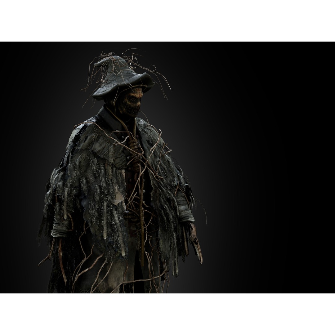 Scarecrow 3D Model – Low Poly Game Ready Character, FBX, OBJ - View 7